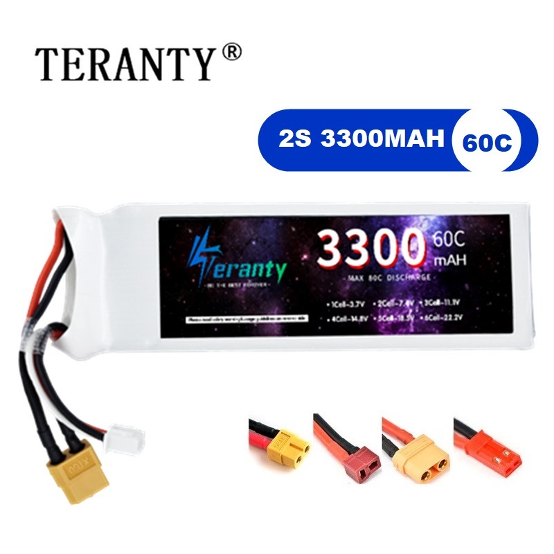 Drone Battery Connector - 2S 7.4V LiPo Pil 3300mAh 60C