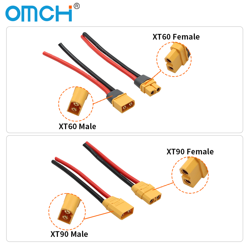 OMCH XT60 12/14AWG XT90 10AWG  - Drone Battery Connector incelemesi ve fiyatı