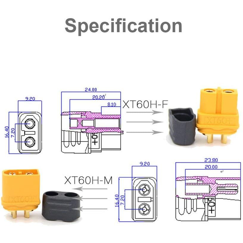 5 Çift XT60H Konnektör Fişi, K - Drone Battery Connector incelemesi ve fiyatı