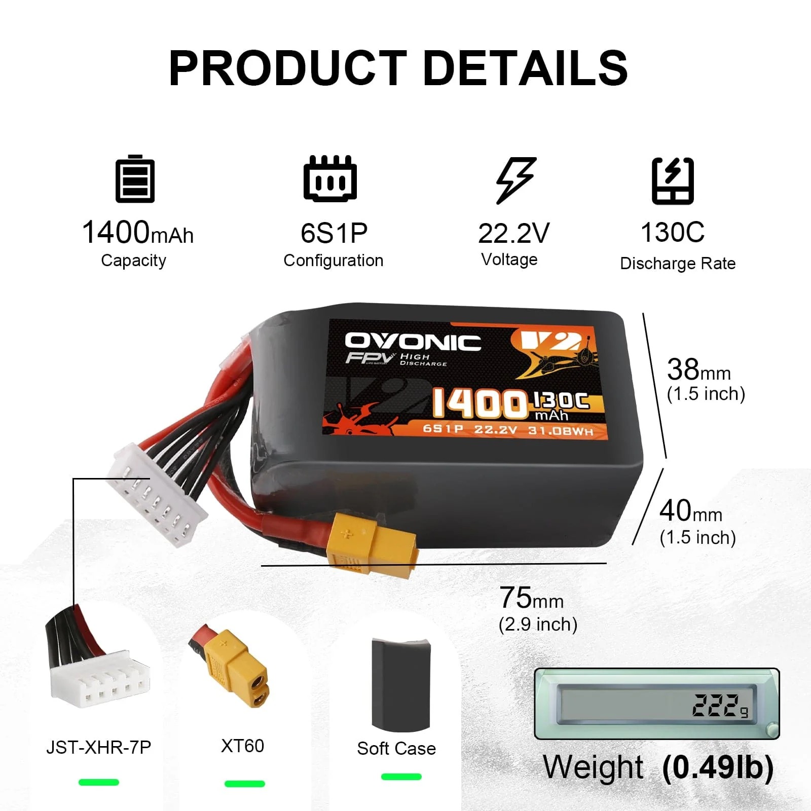 Ovonic 6S LiPo Pil 22.2V 1400m - Drone Battery Bag incelemesi ve fiyatı